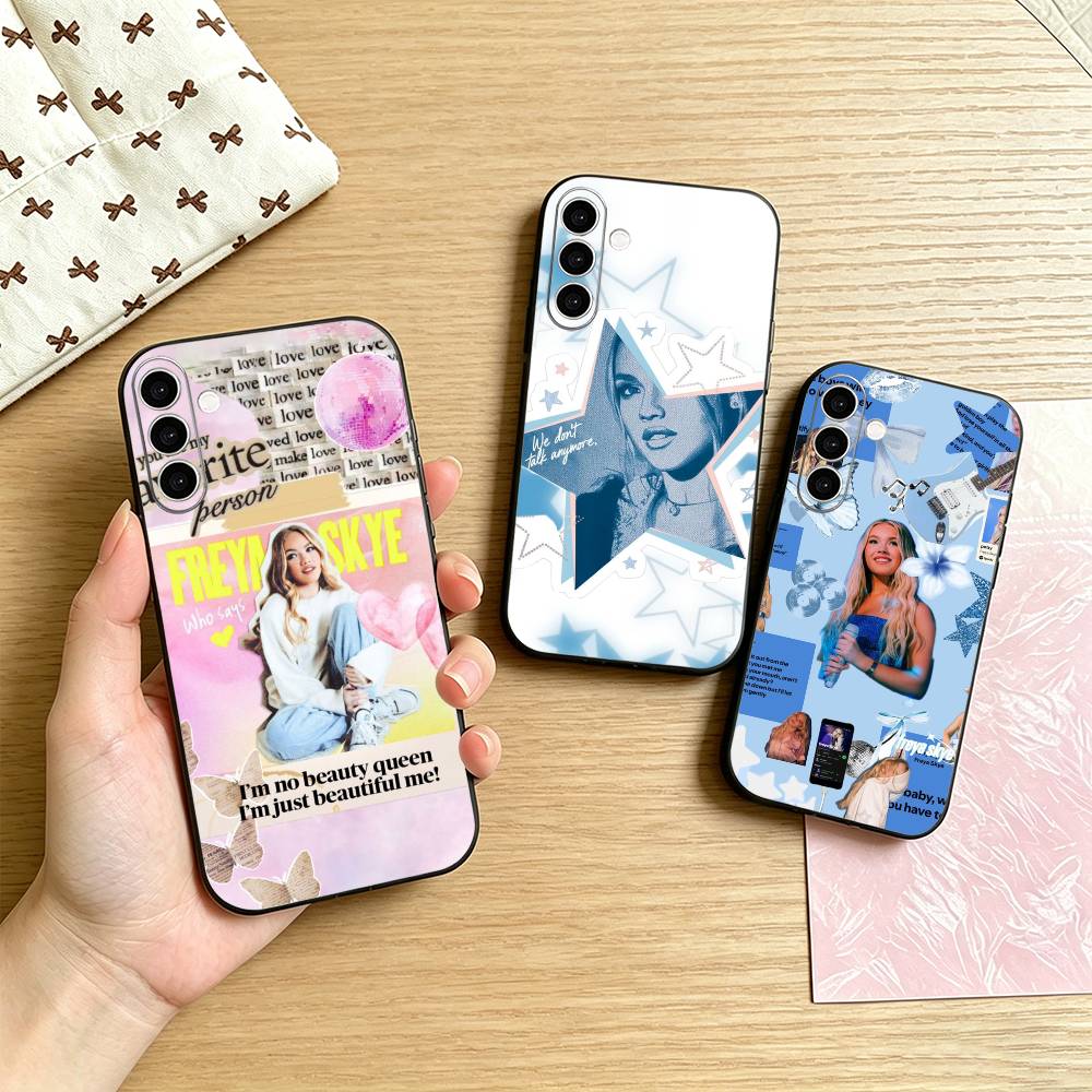 Street Fashion Store - เอฟ-เฟรย่า สกาย ซิงเกอร์เคสโทรศัพท์สำหรับซัมซุงกาแล็กซี่ A73,A72,A71,A70,A53,A52,A51,อื่นๆปกสีดำนุ่ม