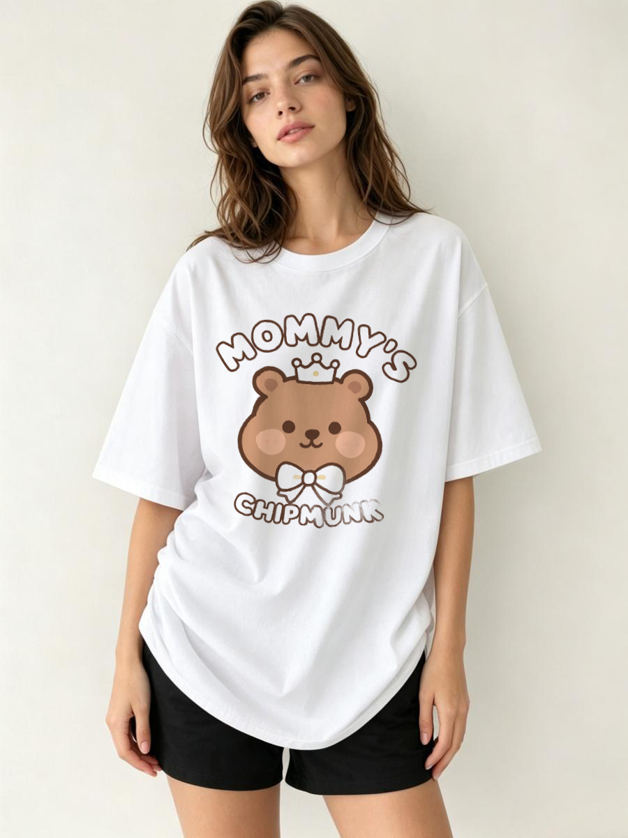 Longline Tee Oversized - เสื้อยืดผ้าฝ้าย คอกลม สีพื้น เสื้อยืดพื้นฐาน เสื้อเบลาส์สวยหรู สปริง