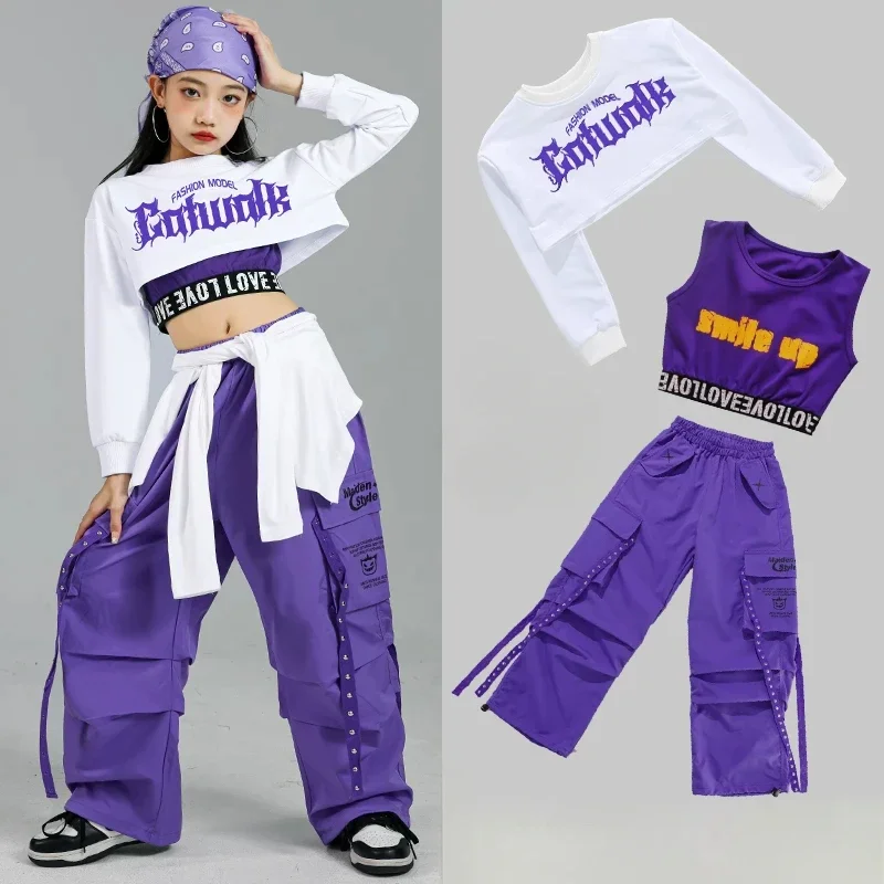 Street Fashion Kpop - เด็ก Street Dance ชุดเด็ก Streetwear กลุ่มแจ๊สเสื้อผ้าชุด