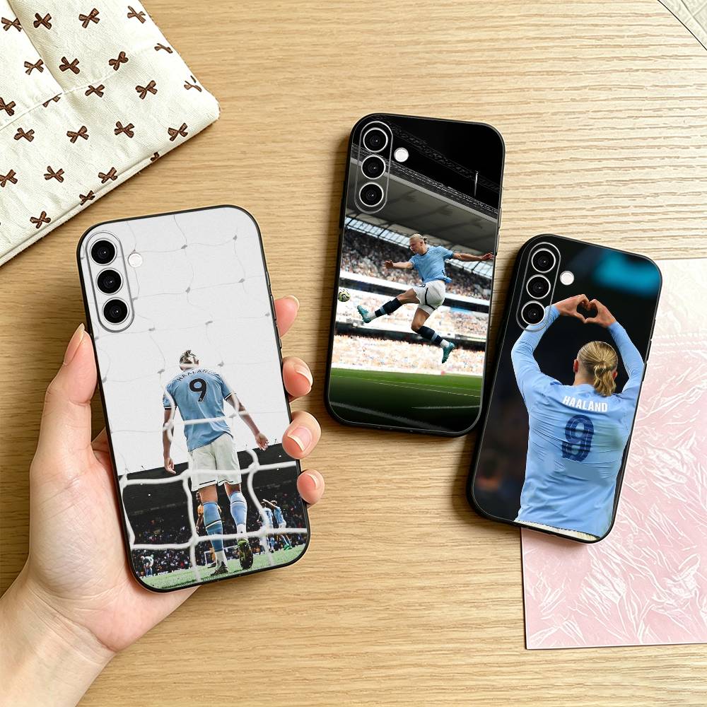 Street Fashion Store - ฟุตบอลสตาร์ อี-เออร์ลิง ฮ-ฮาลแลนด์เคสโทรศัพท์สำหรับซัมซุงกาแล็กซี่ A73,A72,A71,A70,A53,A52,A51,อื่นๆปกสีดำนุ่ม