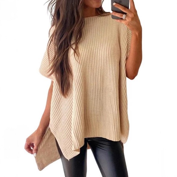 Longline Tee Oversized - เสื้อยืดแขนสั้นผู้หญิง สำหรับผู้หญิง เสื้อยืดลำลอง ทรงหลวม คอกลม โอเวอร์ไซส์