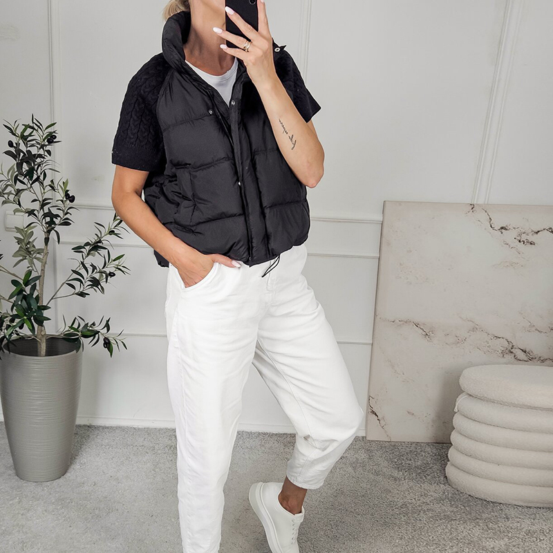 เสื้อกั๊กผู้หญิงทรงสั้นแบบมีสไ - Puffer Vest Padded บทวิจารณ์และราคา