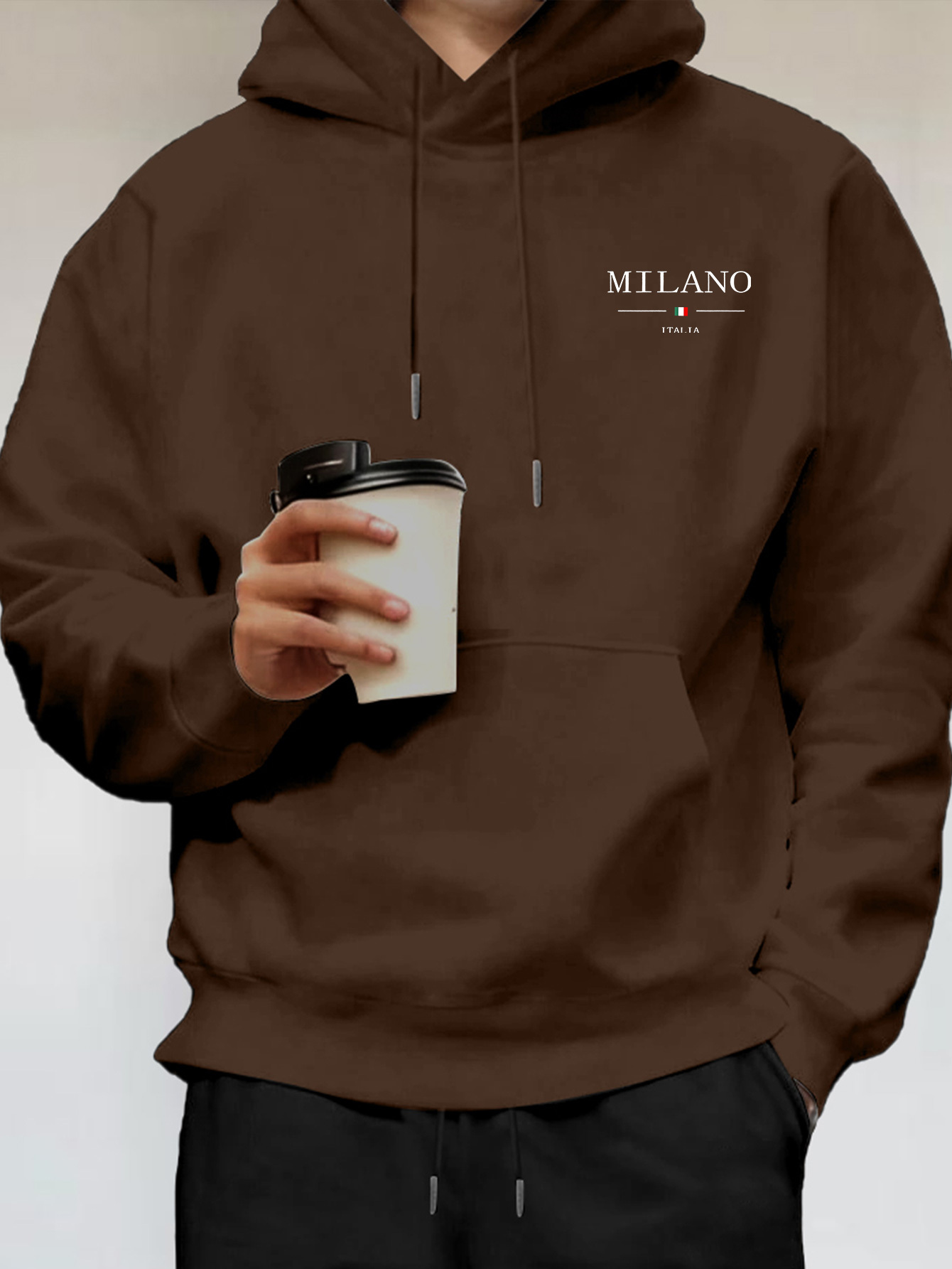 เสื้อฮู้ดดี้ผู้ชายลายพิมพ์ตัวอ - Street Fashion Of Milan บทวิจารณ์และราคา