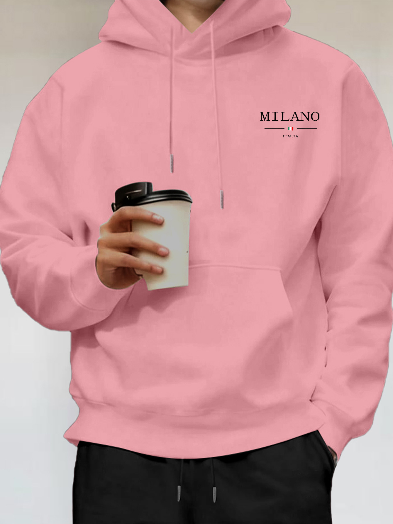 เสื้อฮู้ดดี้ผู้ชายลายพิมพ์ตัวอ - Street Fashion Of Milan บทวิจารณ์และราคา
