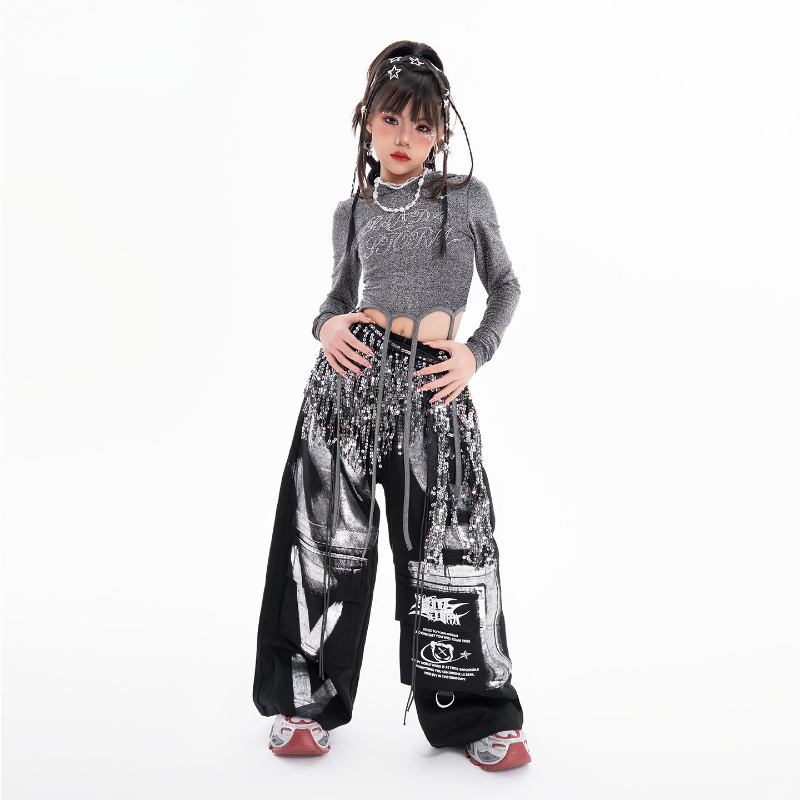 ชุดเต้นฮิปฮอปสำหรับเด็กผู้หญิง - Street Fashion Kpop บทวิจารณ์และราคา