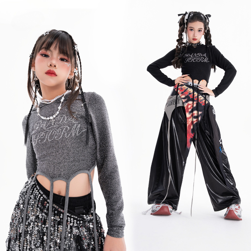 ชุดเต้นฮิปฮอปสำหรับเด็กผู้หญิง - Street Fashion Kpop บทวิจารณ์และราคา