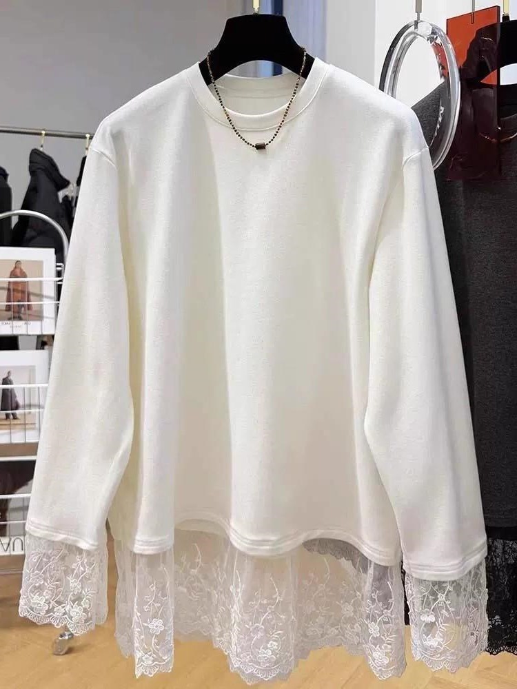 เสื้อยืดแขนยาวผู้หญิง แต่งลูกไ - Longline Tee Oversized บทวิจารณ์และราคา