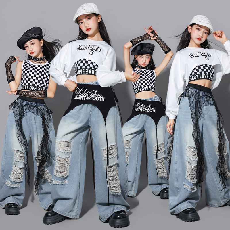 แฟชั่นฮิปฮอปสำหรับเด็กผู้หญิง  - Street Fashion Kpop บทวิจารณ์และราคา