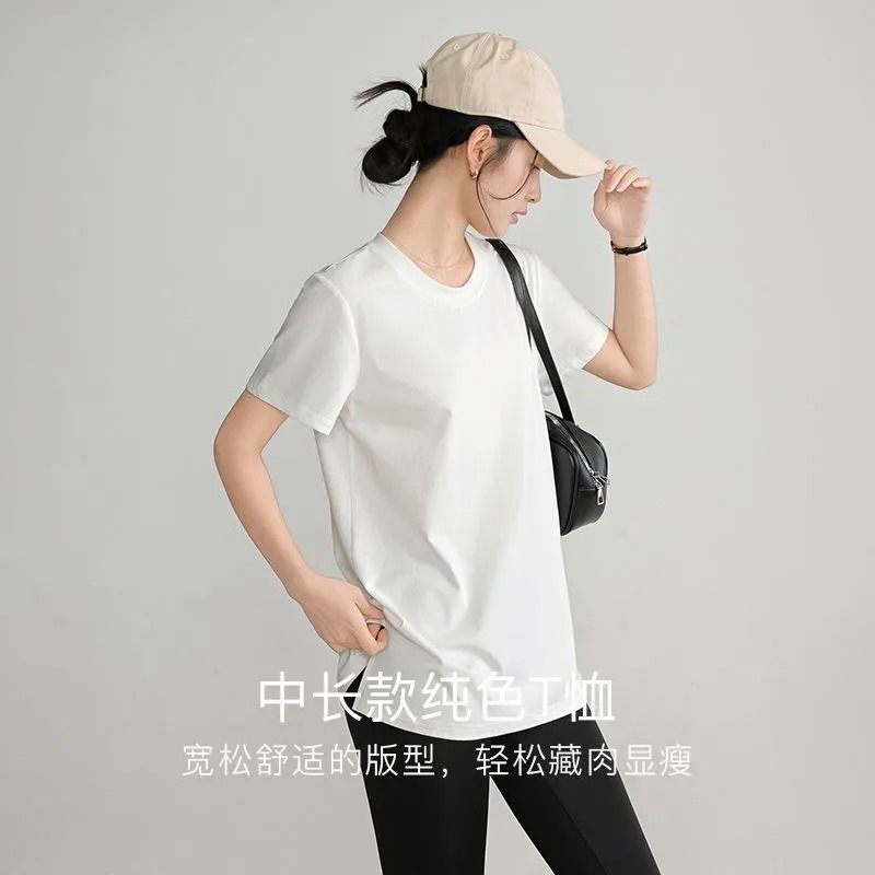 เสื้อยืดผู้หญิงคอกลม แขนสั้น ท - Longline Tee Oversized บทวิจารณ์และราคา
