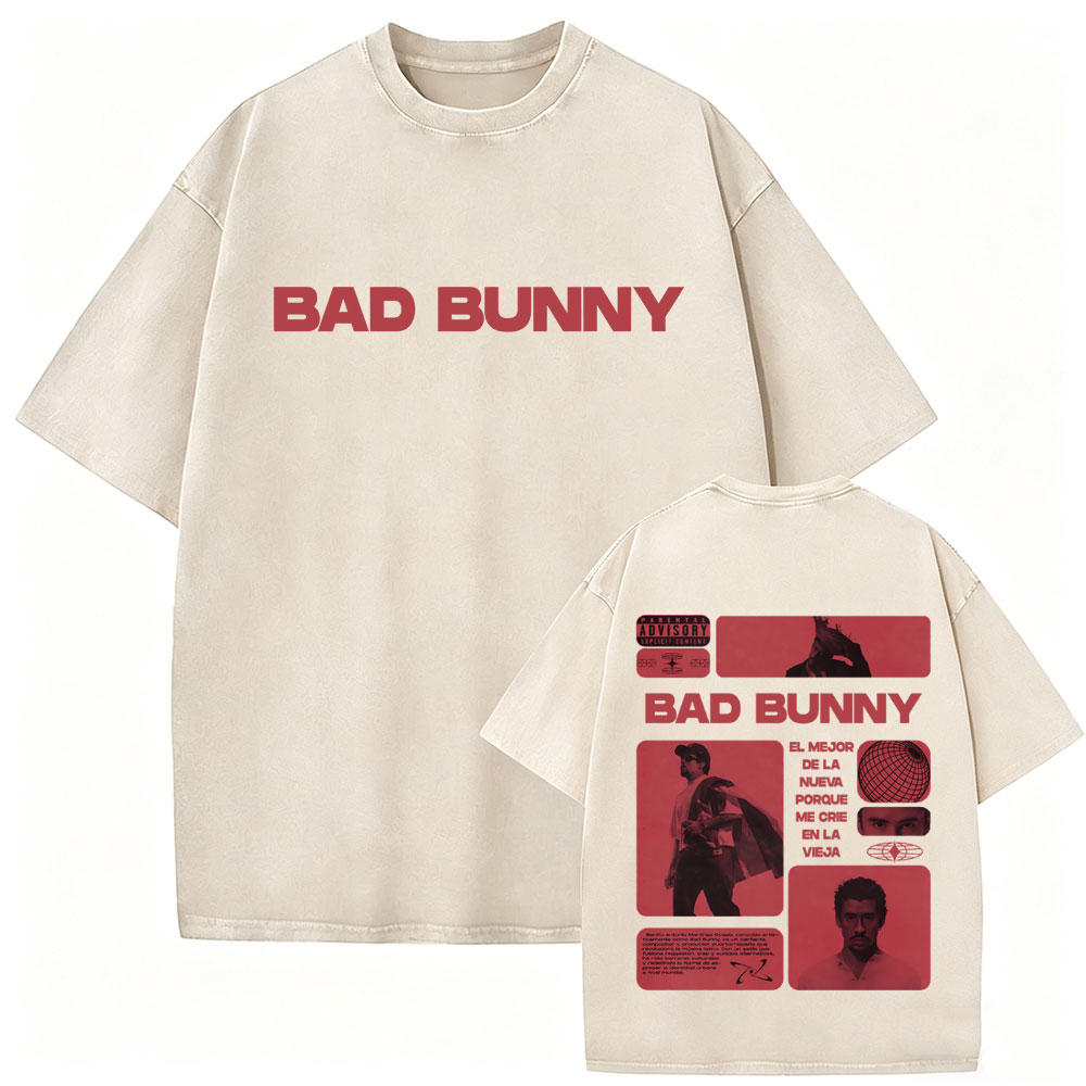 เสื้อยืดแร็ปเปอร์ Bad Bunny ลา - Foto Street Fashion บทวิจารณ์และราคา