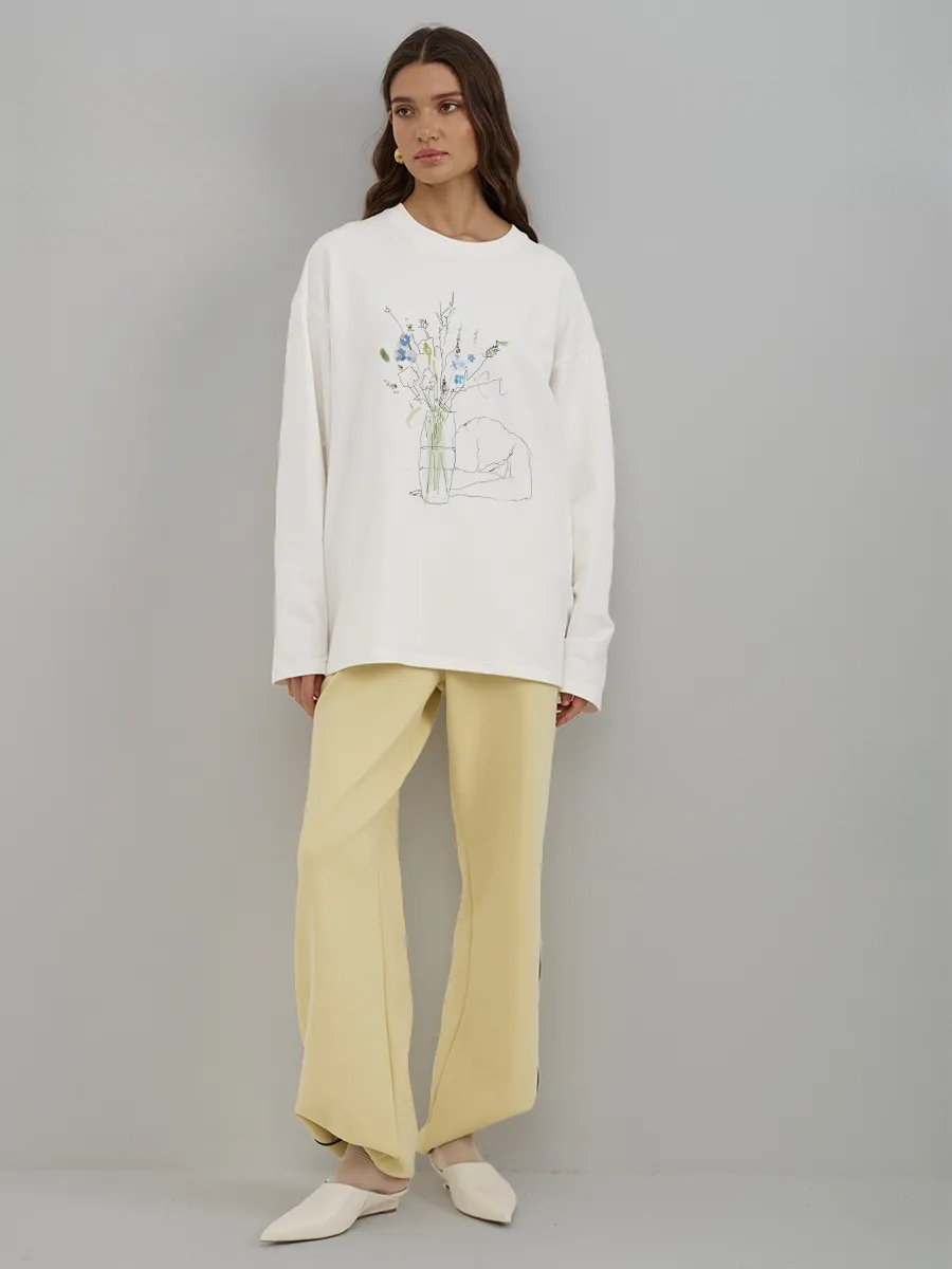เสื้อยืดแขนยาวผู้หญิงใหม่สำหรั - Longline Tee Oversized บทวิจารณ์และราคา