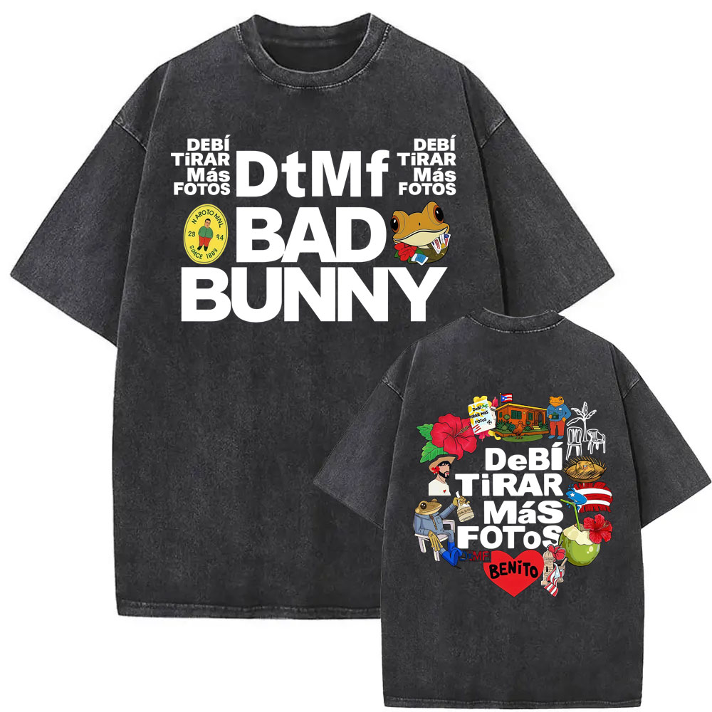 เสื้อยืดลายปกอัลบั้ม Bad Bunny - Foto Street Fashion บทวิจารณ์และราคา