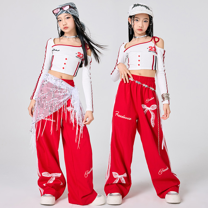 สาว Hip Hop เสื้อผ้าสีขาวกระโป - Street Fashion Kpop บทวิจารณ์และราคา