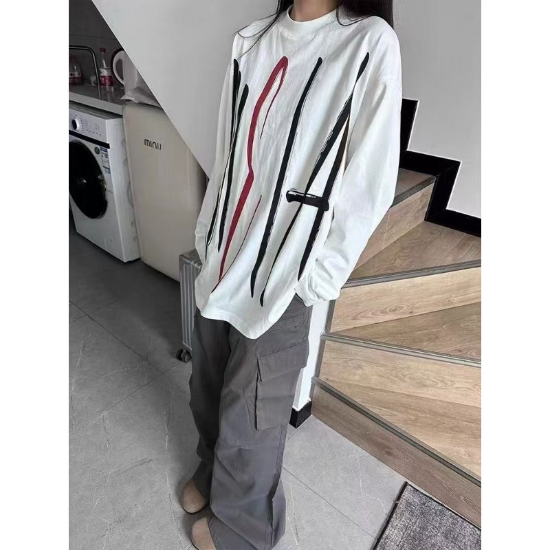 เสื้อสเวตเชิ้ตแขนยาวทรงหลวมพิม - Longline Tee Oversized บทวิจารณ์และราคา