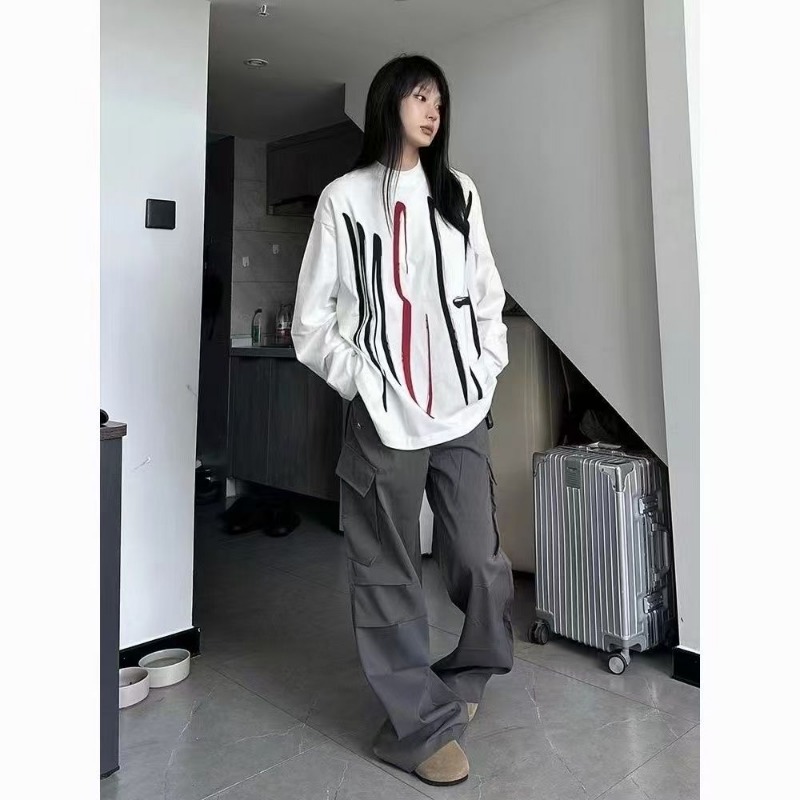 เสื้อสเวตเชิ้ตแขนยาวทรงหลวมพิม - Longline Tee Oversized บทวิจารณ์และราคา