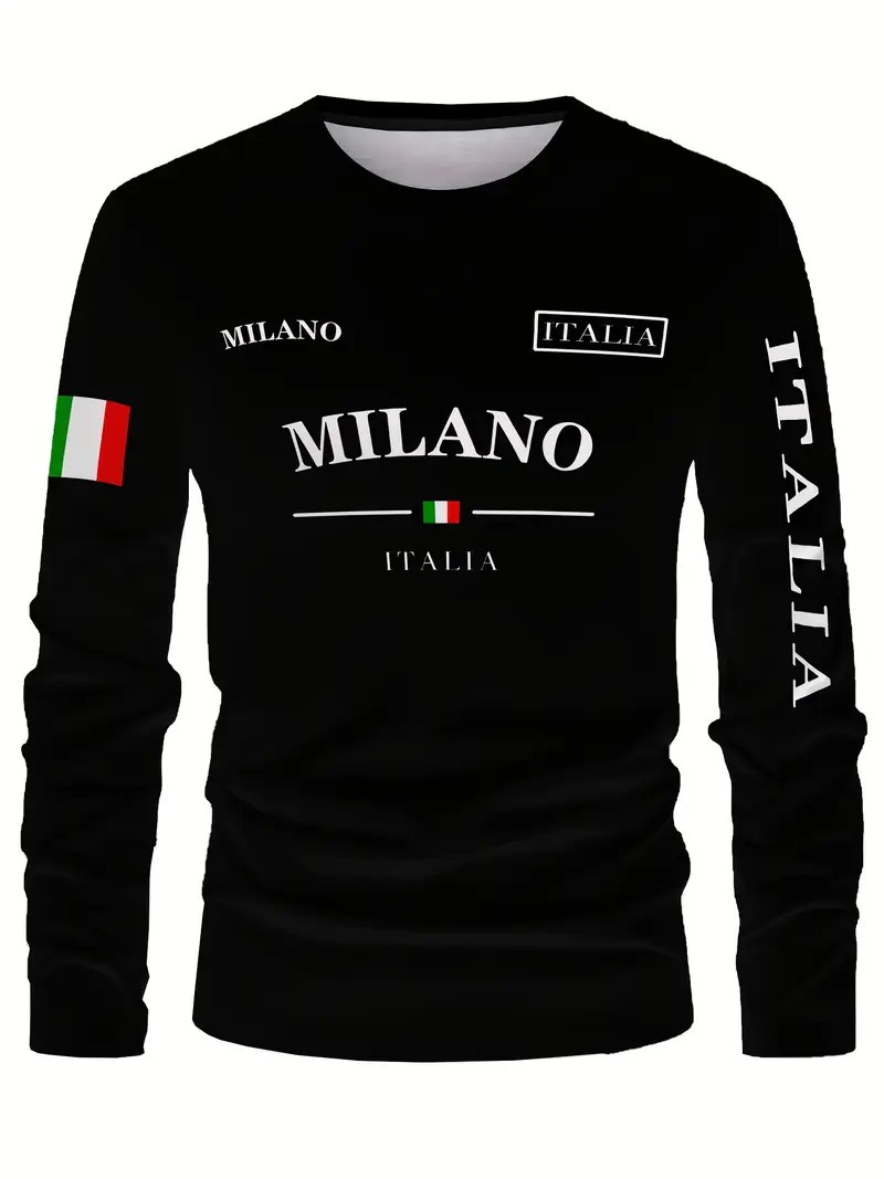 เสื้อยืดแขนยาวผู้ชาย ฤดูใบไม้ผ - Street Fashion Of Milan บทวิจารณ์และราคา